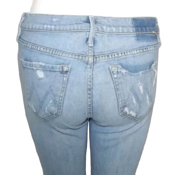 MOTHER Jeans, 25, Destroyed, The Sinner/Thanks for Nothin', Light Blue Ankle - Picture 6 of 16